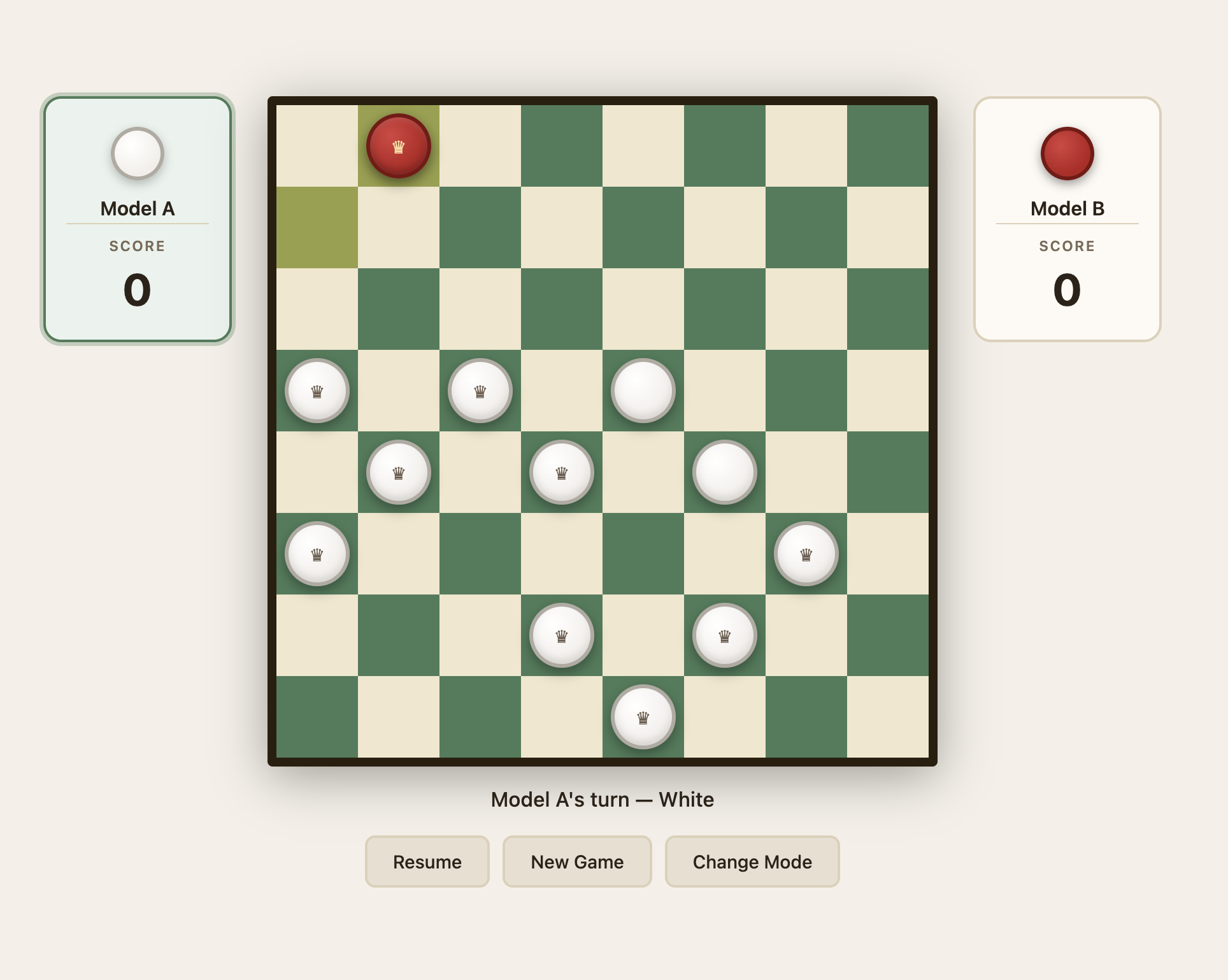 Screenshot of checkers website