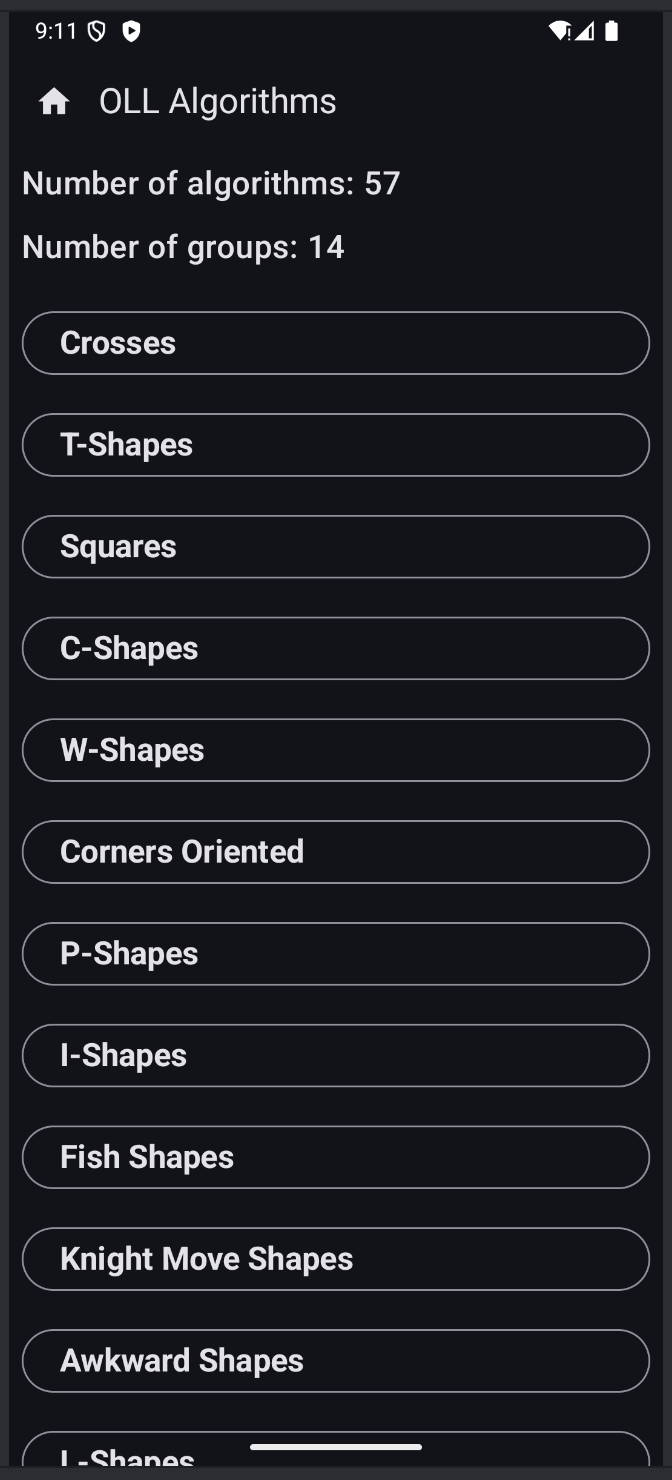 Screenshot of Speedcubing Android App